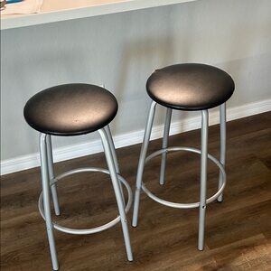 Modern Black and Silver Bar Stools